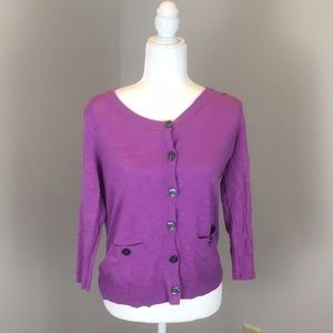 Banana Republic 3/4 sleeve Cardigan In Lilac